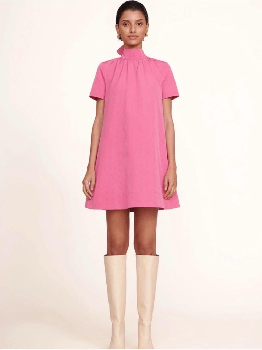 STAUD Pink Mini Ilana Dress